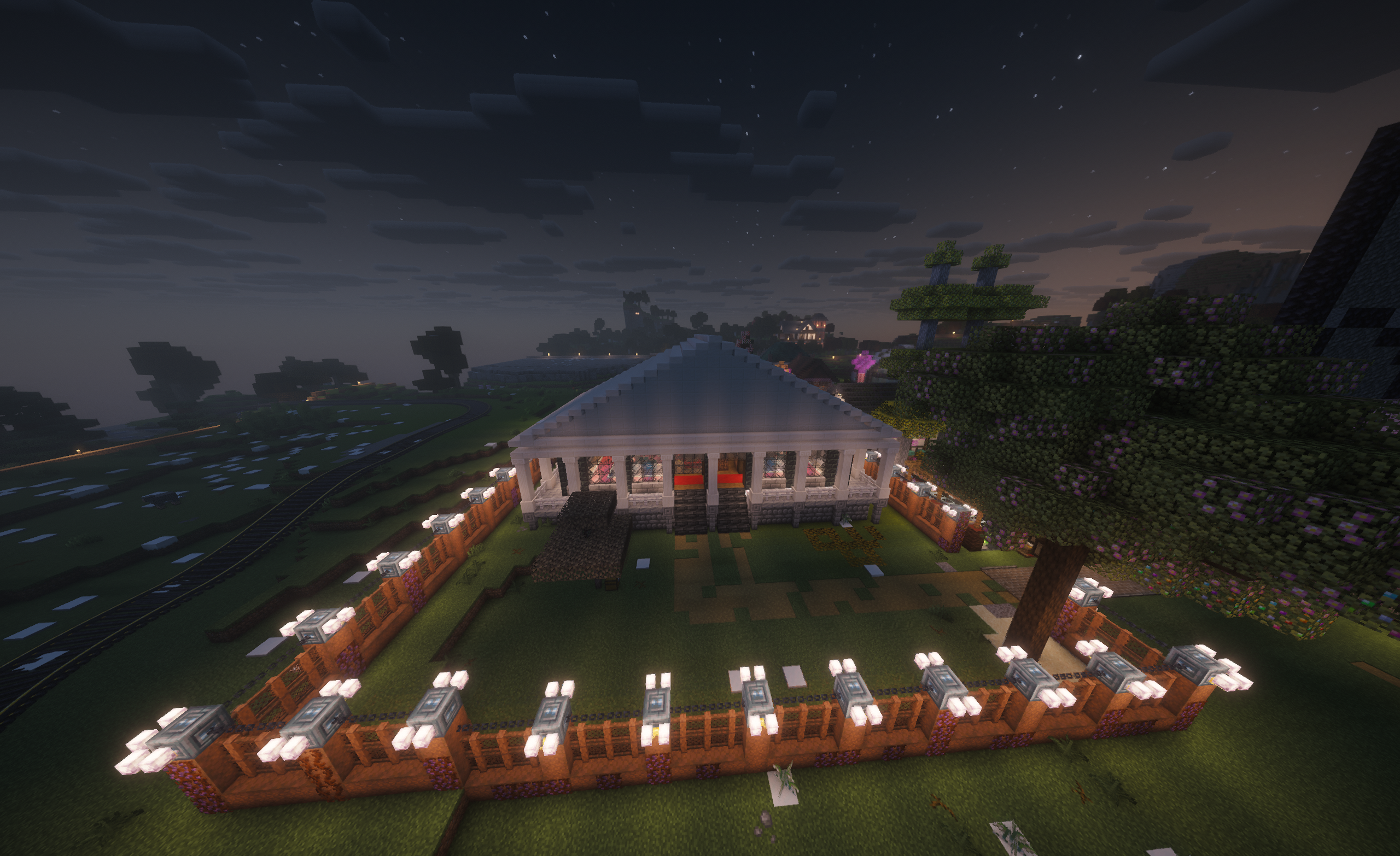 Cool white house on sunlit valley